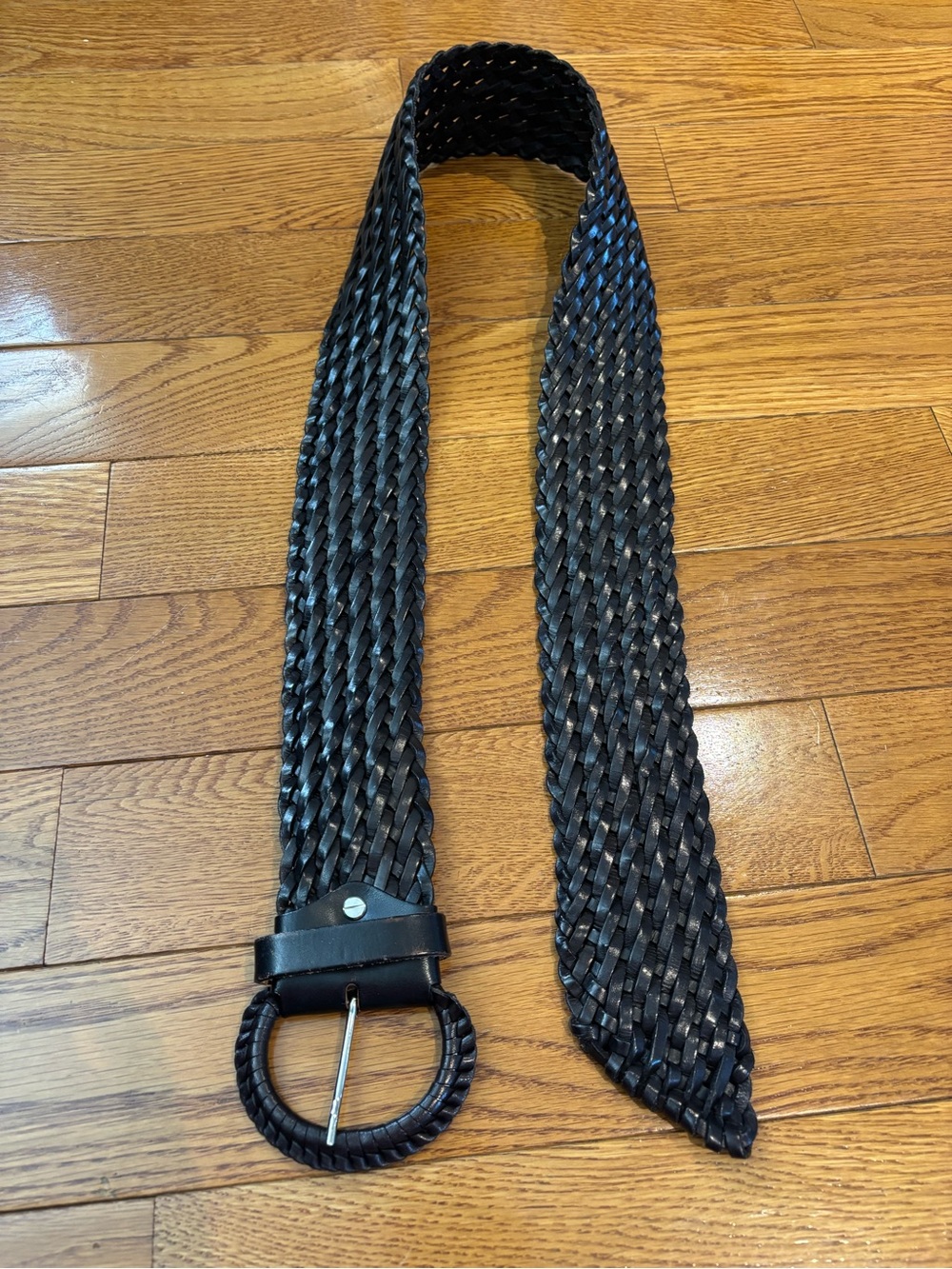 Vintage Boho Leather Braided Holt Renfrew Belt - Picture 5 of 11